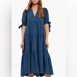 The English Factory Gingham Tiered Mini Dress Size Medium